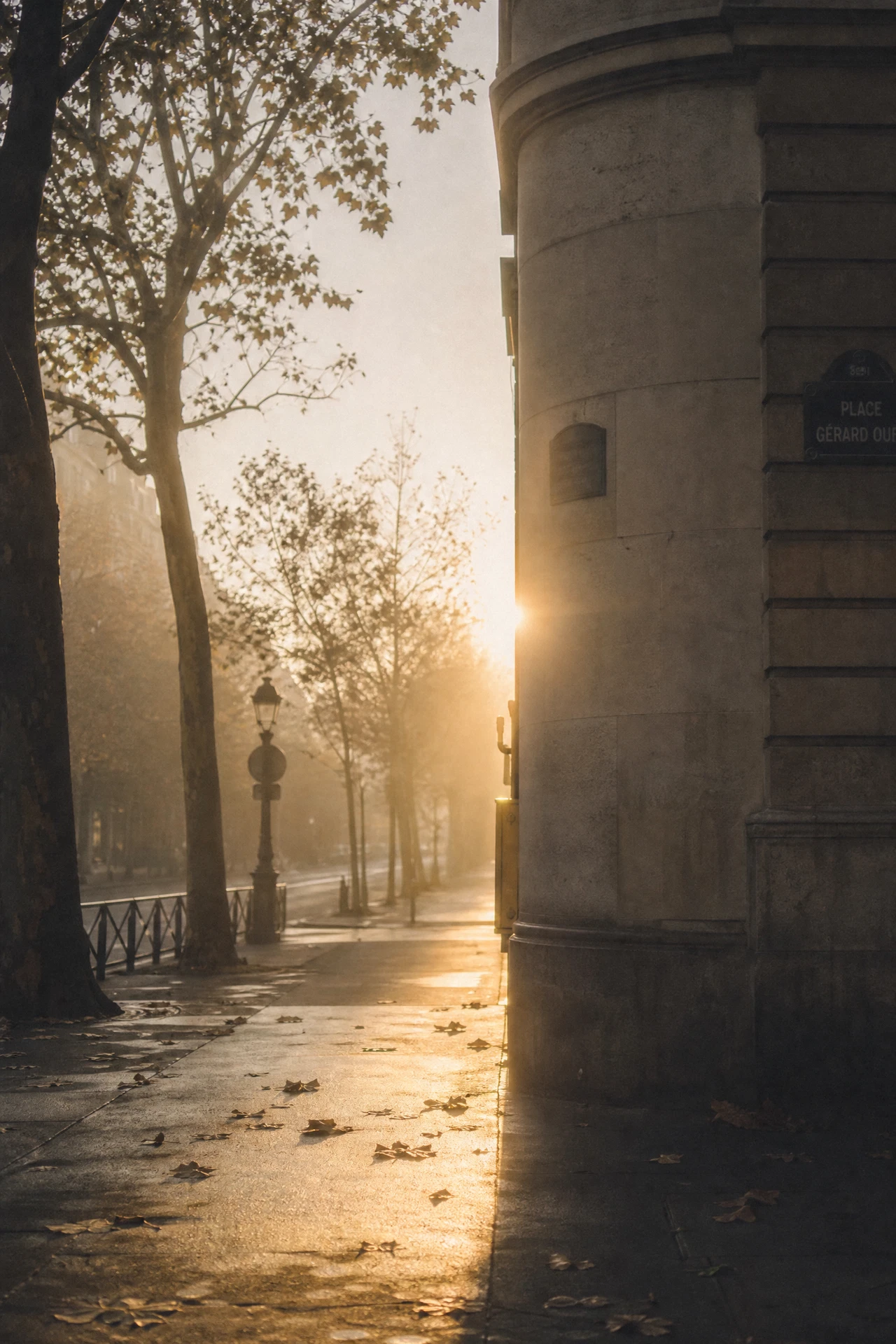 The sun was waiting at the corner.